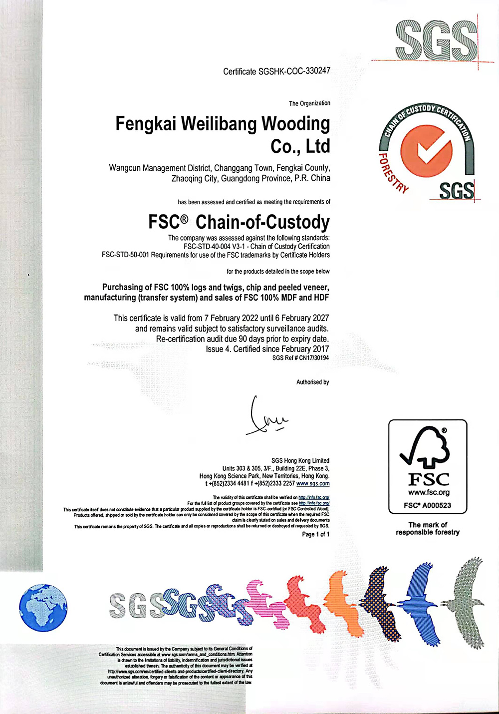 Materiālu FSC sertifikāts